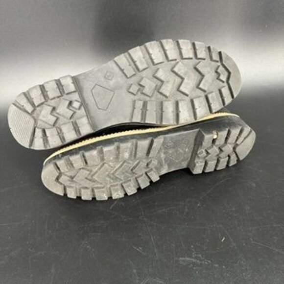 Steve Madden Alaska Faux Fur Black Leather Combat Women Boots Size 9 - Picture 2 of 8